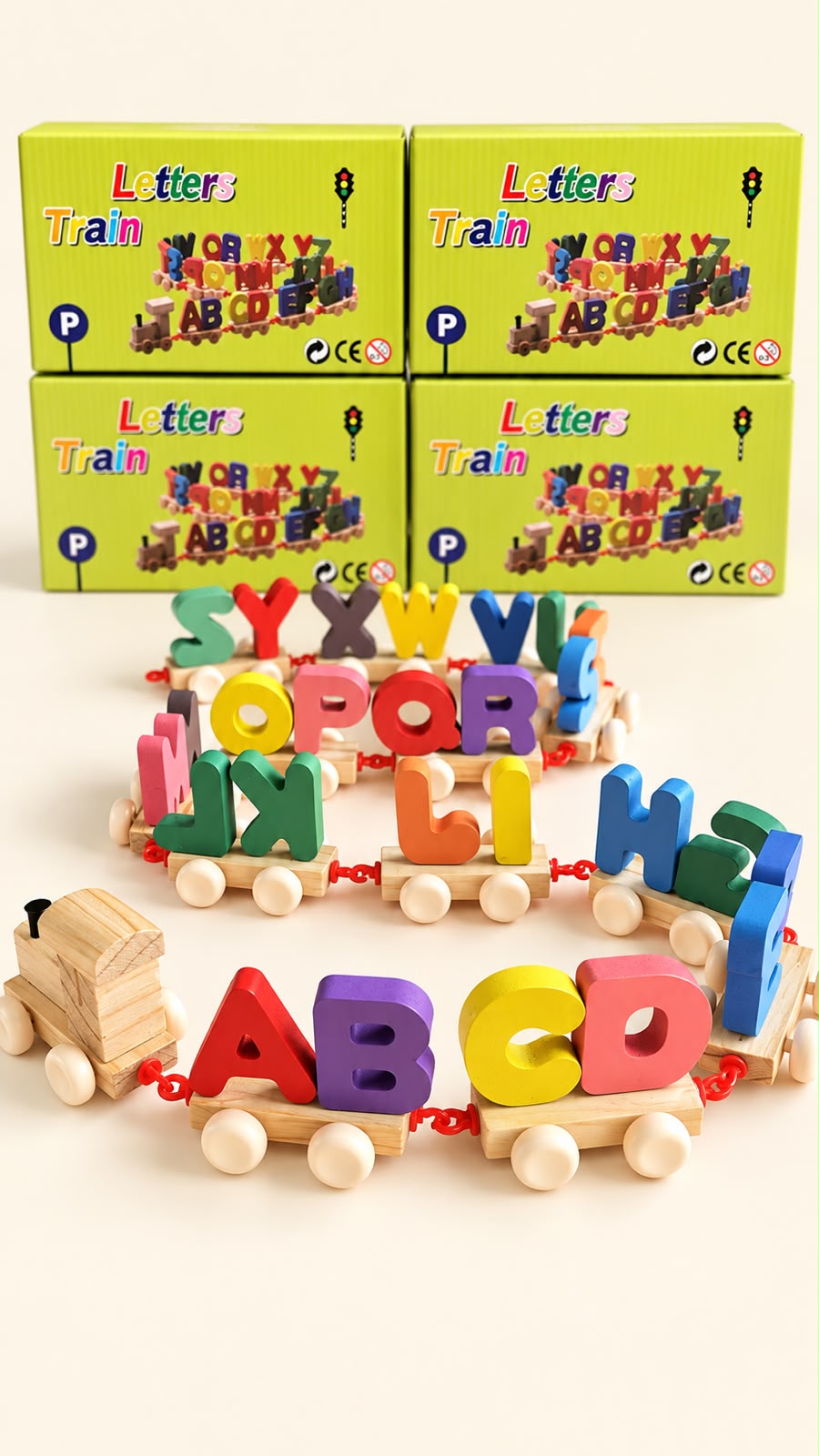 Wooden Alphabet Letters Train